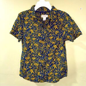 Cat & Jack size 4t Blue and Yellow tiger jungle Shirt